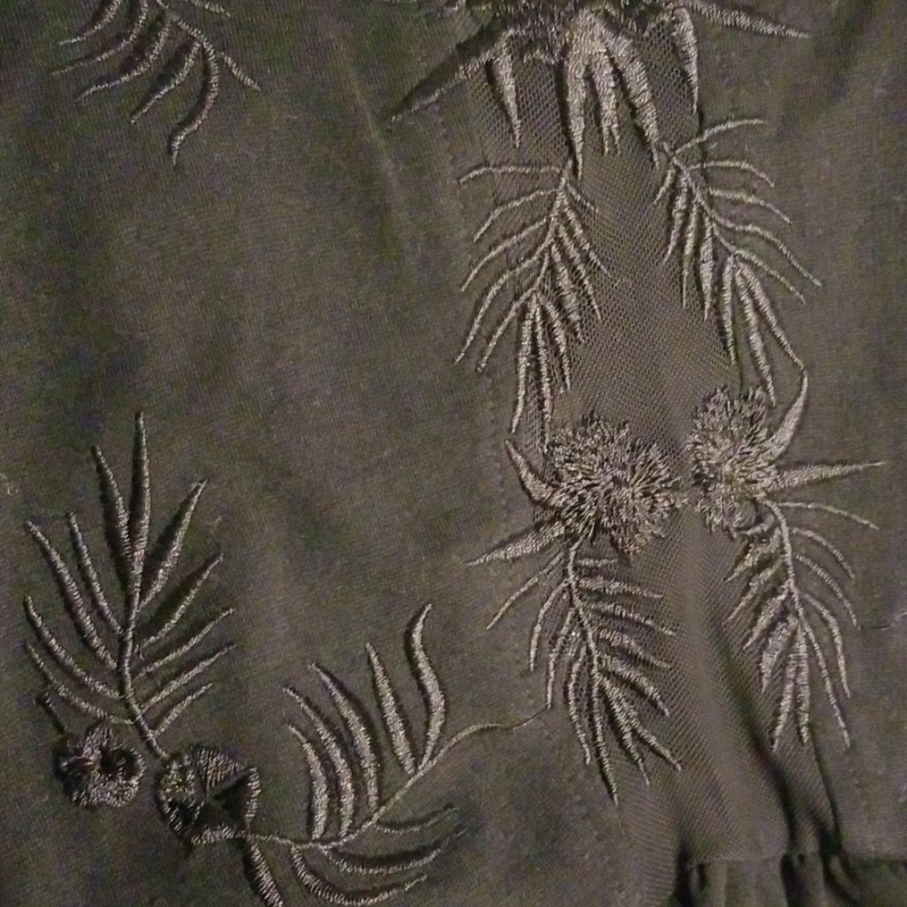 SANS SOUCI embroidered black mesh high-low dress - Picture 8 of 8